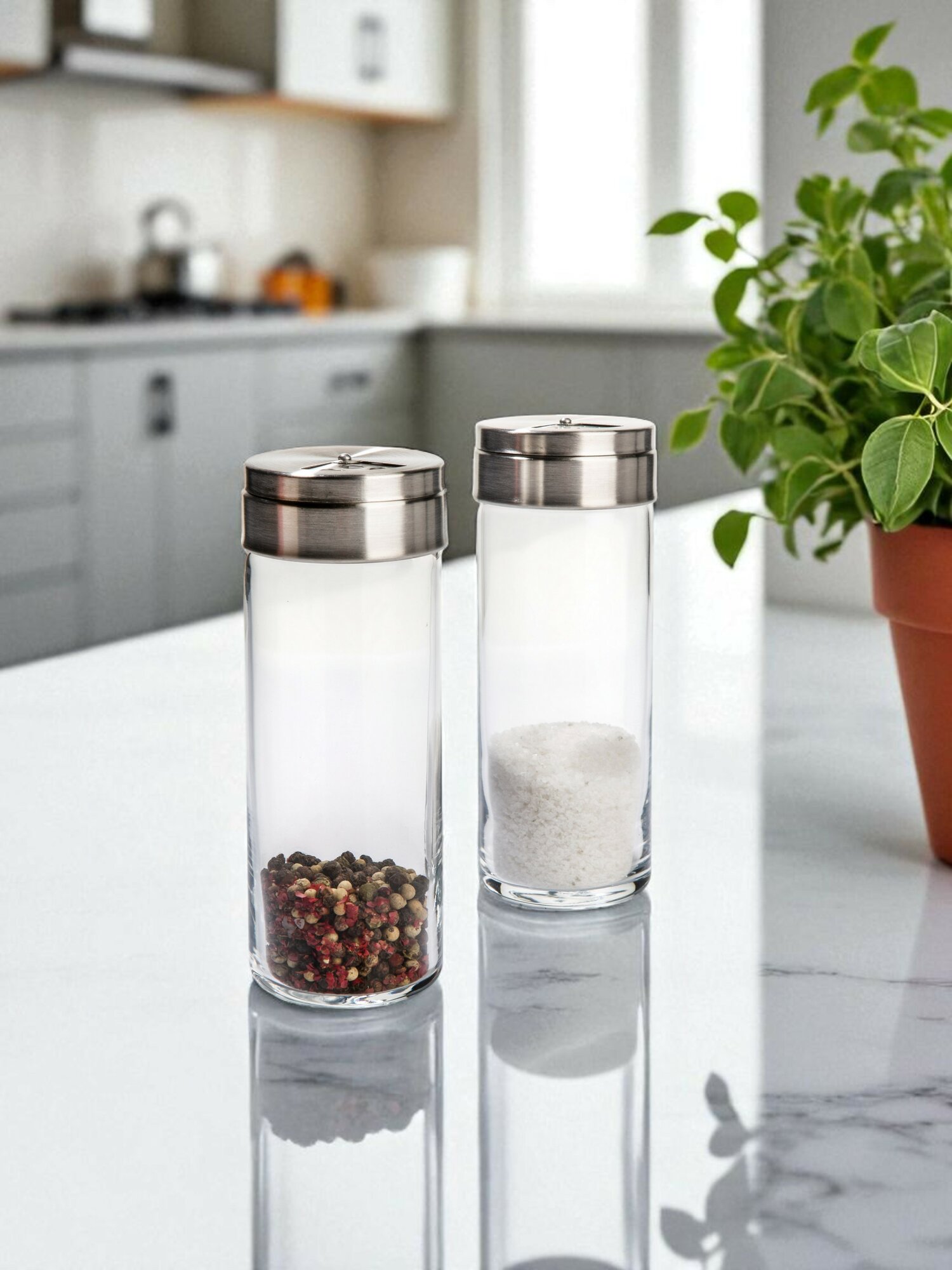 Набор емкостей для специй бейзик, 2 шт, объем 240 мл, высота 150 мм — фото 1