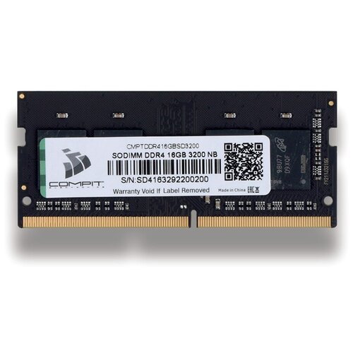 Модуль памяти COMPIT DDR4 16Гб SO-DIMM 3200 12V CMPTDDR416GBSD3200 379900₽