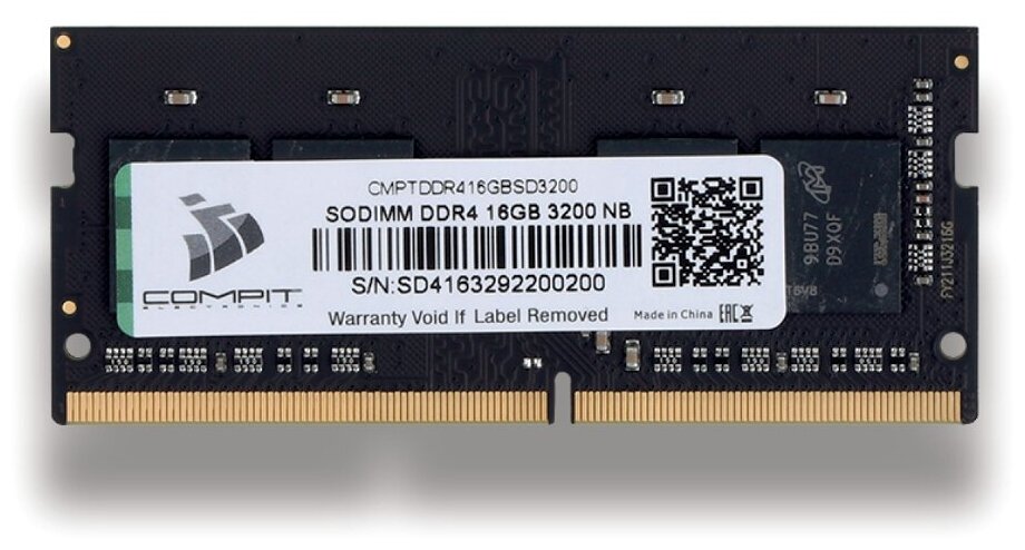 Модуль памяти COMPIT DDR4 16Гб SO-DIMM 3200 1.2V CMPTDDR416GBSD3200