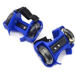 Детские накладные роликовые коньки на пятку/обувь Small whirlwind pulley с подсветкой колес, синие - изображение