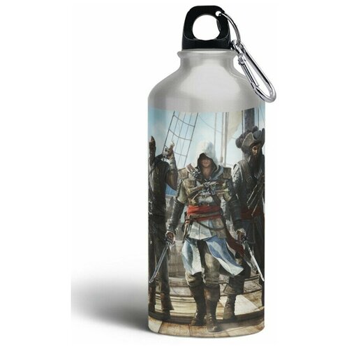 фото Бутылка фляга спортивная игры assassins creed iv black flag (черный флаг, ассасинс крид) - 5962 brutbottle