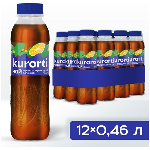 Черный чай KURORTI. со вкусом мандарина Каламанси напиток безалкогольный негазированный 12*0,46