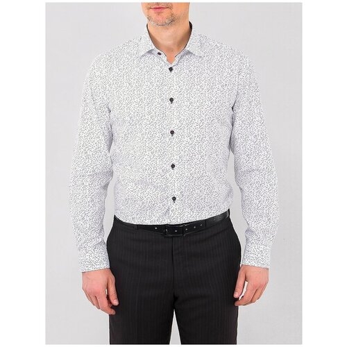 фото Рубашка мужская длинный рукав greg 123/139/1302/zv/1, приталенный силуэт / slim fit, цвет белый, рост 174-184, размер ворота 39
