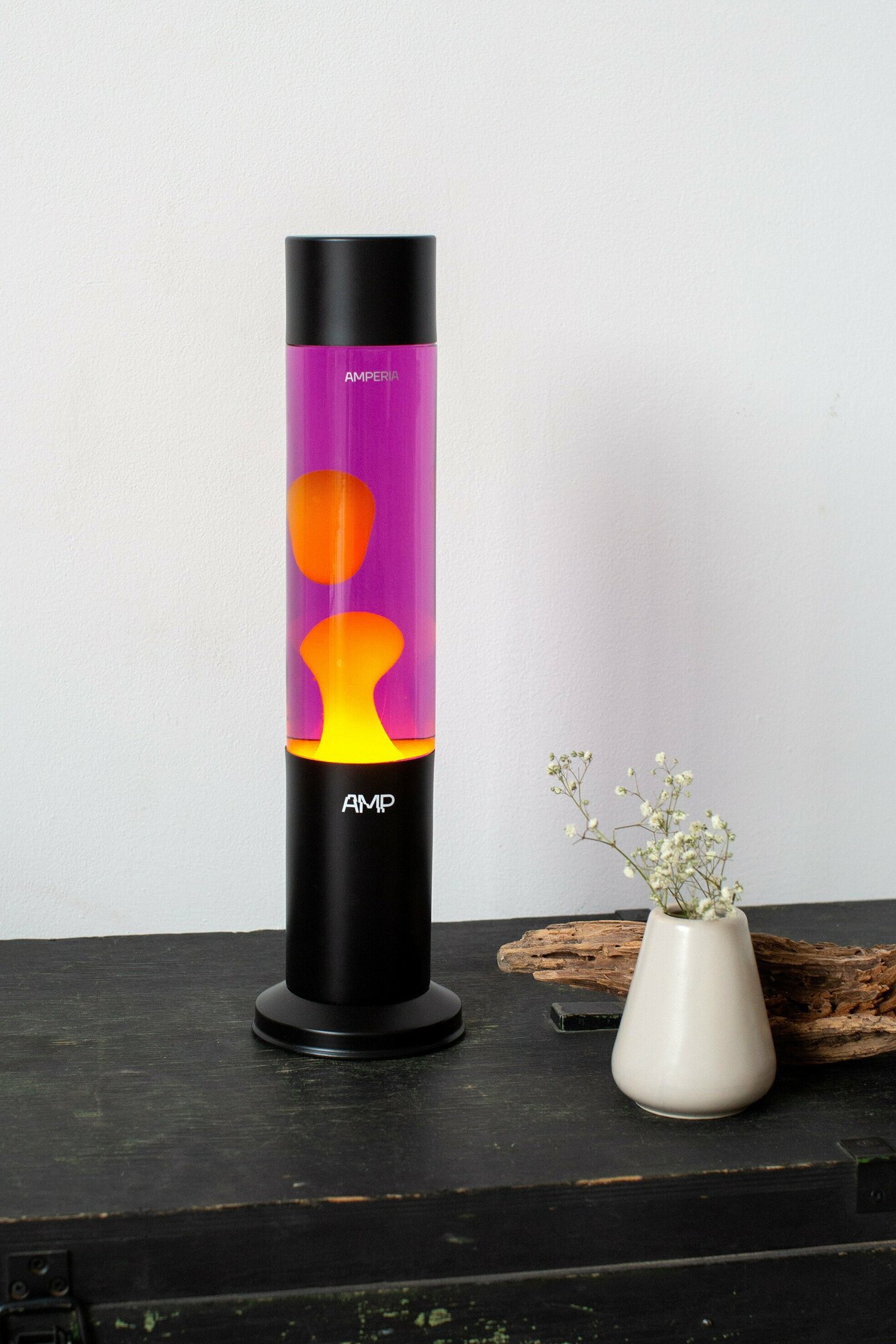 Лава лампа Amperia Tube Оранжевая/Фиолетовая (39 см) Black - фотография № 4