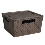 Коробка для хранения «Береста», 11 л, квадратная, с крышкой, цвет венге - изображение