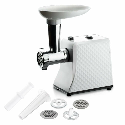 Мясорубка мясорубка электрическая для фарша белый1500Вт функция реверс3 диска нарезки насадки для кеббе колбас сосисок домашняя мясорубка 649800₽