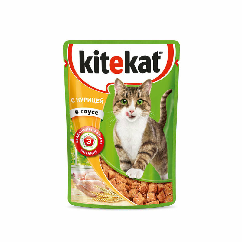 Kitekat корм для кошек Курица соус 85г пауч - фотография № 4