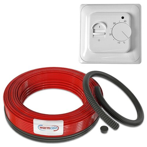 Теплый пол кабель WarmCoin POWER ЭКО 2100 Вт 105 м с терморегулятором 12928₽