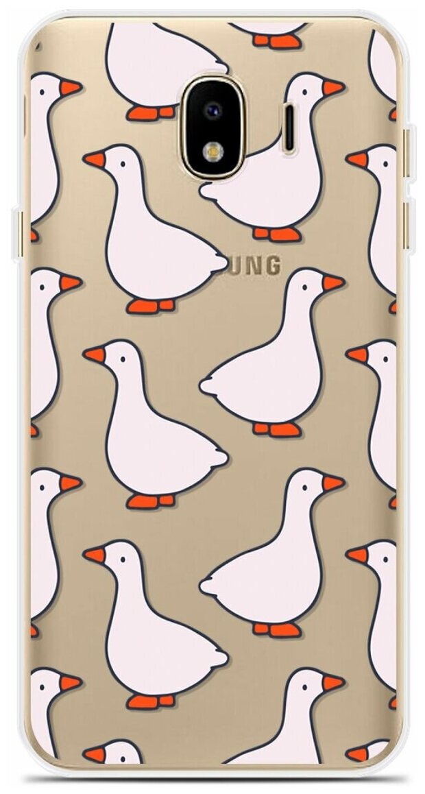 Силиконовый чехол на Samsung Galaxy J4 (2018) Гуси / для Самсунг Галакси Джей 4 2018