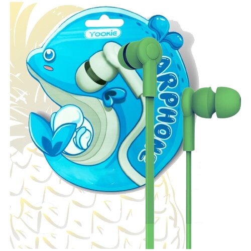 Наушники с Микрофоном для телефона компьютера и планшета Наушники проводные с гарнитурой для iPhone и Android Mini Jack 35 Зеленый 59900₽