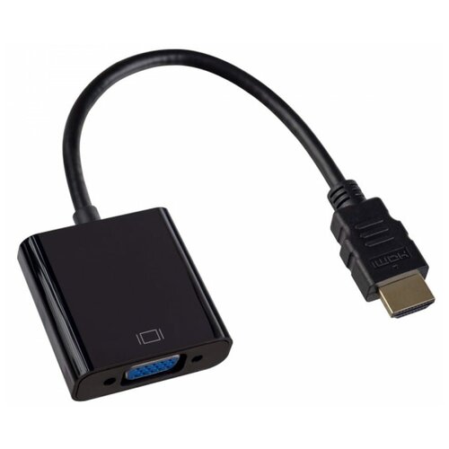 Переходник (адаптер) Perfeo A7022 HDMI-VGA, черный кабель perfeo hdmi a вилка hdmi a вилка ver 1 4 длина 10 м h1006