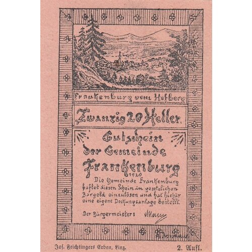 Австрия, Франкенбург 20 геллеров 1920 г. (№2)