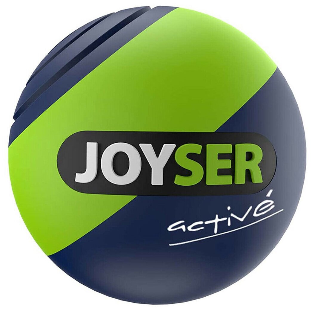 Игрушка для собак JOYSER Active Резиновый мяч с пищалкой M зеленый, 6,3 см - фотография № 1