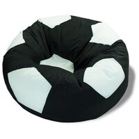 Кресло-мешок Мяч PuffMebel, ткань оксфорд, цвет черно-белый, диаметр 90