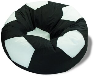 Кресло-мешок Мяч PuffMebel, ткань оксфорд, цвет черно-белый, диаметр 110