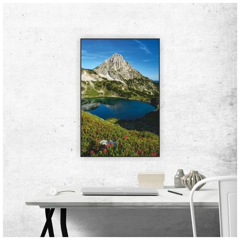 Постер Озеро в горах, Альпы 60х90 см в тубусе ПолиЦентр