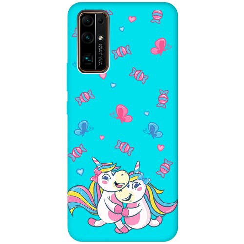 Матовый чехол Unicorns and Candies для Honor 30 / Хонор 30 с 3D эффектом бирюзовый матовый чехол unicorns and candies для honor x7 хонор х7 с 3d эффектом мятный