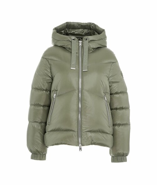 Пуховик Woolrich, средней длины, размер M, зеленый