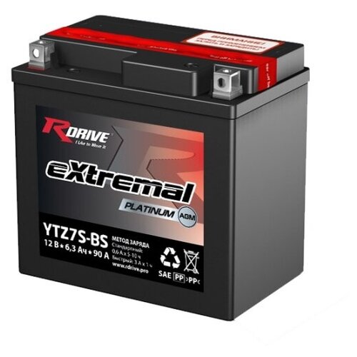 Мото батарея RDRIVE PLATINUM YTZ7S-BS