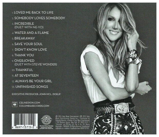 Celine Dion Loved Me Back to Life CD Columbia - фото №2