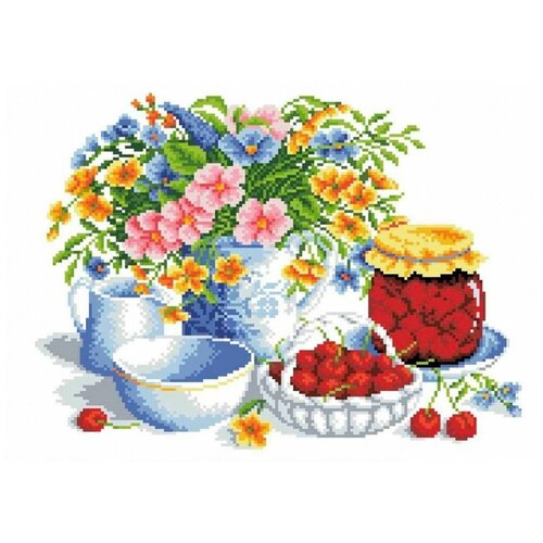 Набор для вышивания Вишневое варенье, 23x30 см, Каролинка вишневое варенье tukлампой г
