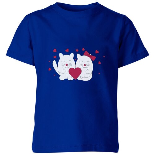 Футболка Us Basic, размер 4, синий детская футболка влюбленные котики 152 синий