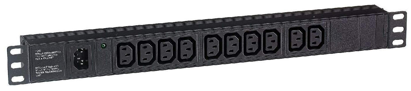 Exegate Ex280860rus Блок розеток ExeGate ServerPro PDU-19H002 Al-10C13-C14-fr, 19",1U, алюм, 10 IEC 3 .