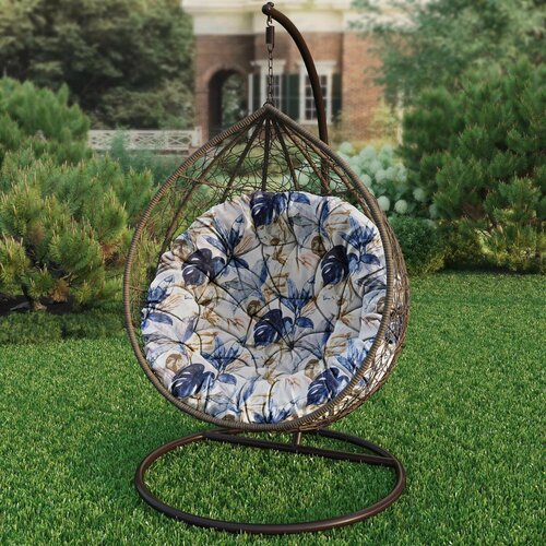 Подушка для садовых качелей, круглая напольная сидушка Терра, синий