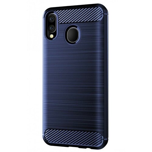 Накладка силиконовая для Samsung Galaxy M20 M205 карбон сталь синяя задняя крышка для samsung m205 galaxy m20 черный