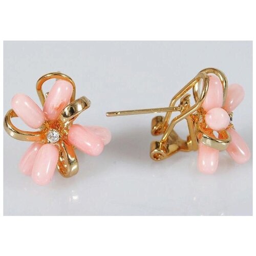 Серьги Lotus Jewelry, коралл, розовый серьги lotus jewelry нефрит коралл розовый зеленый