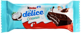 Пирожное Kinder Delice бисквитное Кокос, 37г 4 шт.