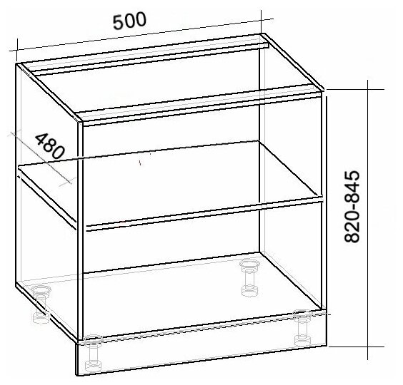 Кухонный модуль напольный открытый, 50х81,6х47,8см - фотография № 2