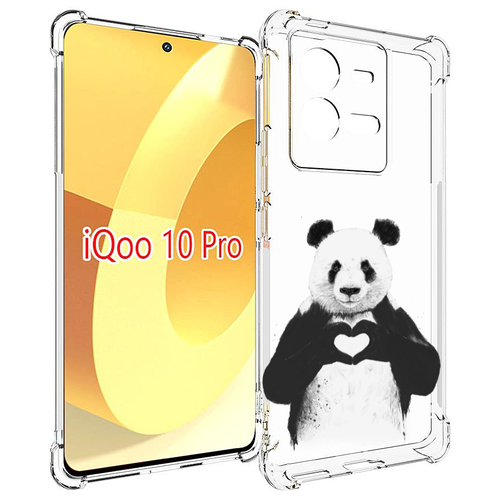 Чехол MyPads Влюбленная панда для Vivo iQOO 10 Pro задняя-панель-накладка-бампер чехол mypads влюбленная панда для vivo x80 pro задняя панель накладка бампер