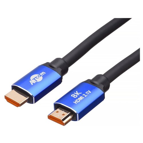 Кабель Atcom HDMI - HDMI (AT8887), Черный с синими разъемами, 3 м