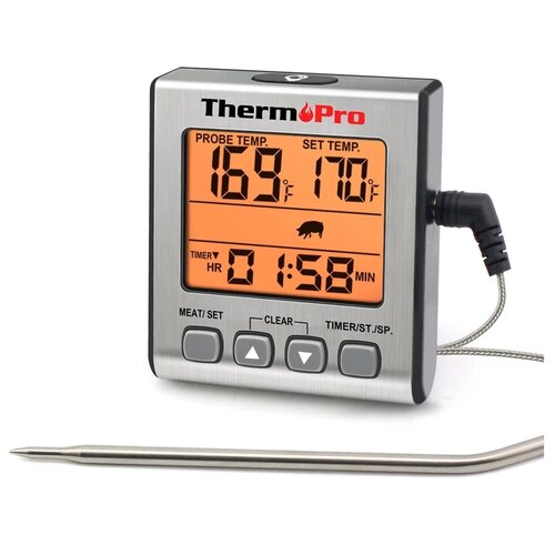 Кулинарный термометр Thermopro TP-16S со щупом, таймером и подсветкой