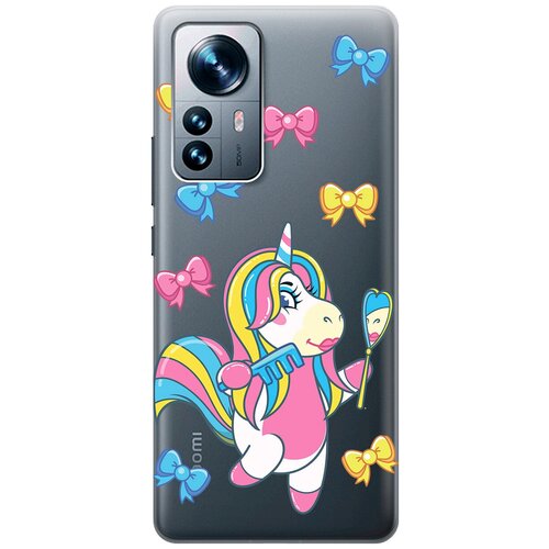 Силиконовый чехол с принтом Lady Unicorn для Xiaomi 12 Pro / Сяоми 12 Про силиконовый чехол с принтом unicorn dab для xiaomi 12 pro сяоми 12 про