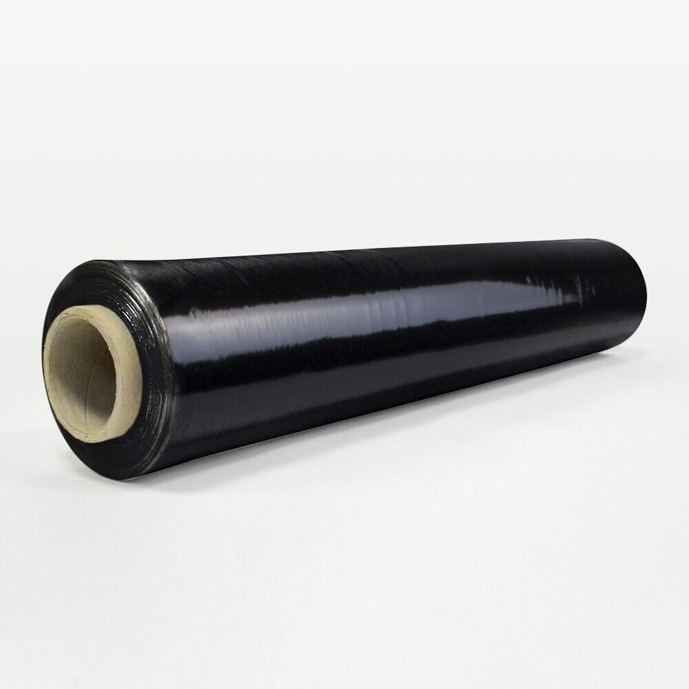 Стрейч-пленка первичная, 500 мм, 20 мкм, 2,0 кг, черная, ручная