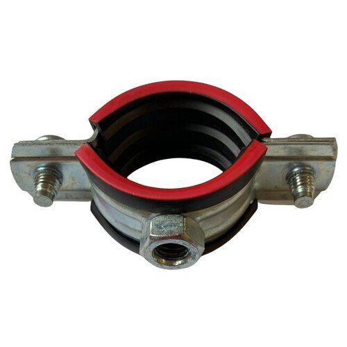 Хомут трубный стальной оцинкованный с резиновой прокладкой 1/2