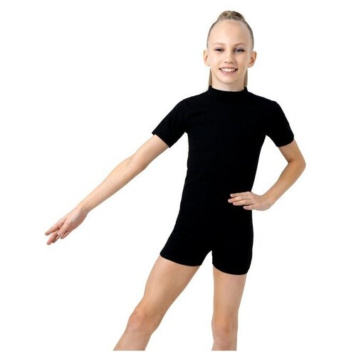 фото Купальник-шорты, с коротким рукавом, размер 28, цвет чёрный grace dance