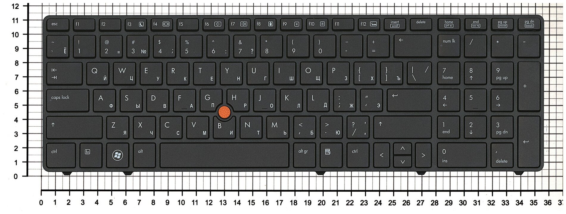 Клавиатура для ноутбука HP 55012AF00-035-G серая с подсветкой