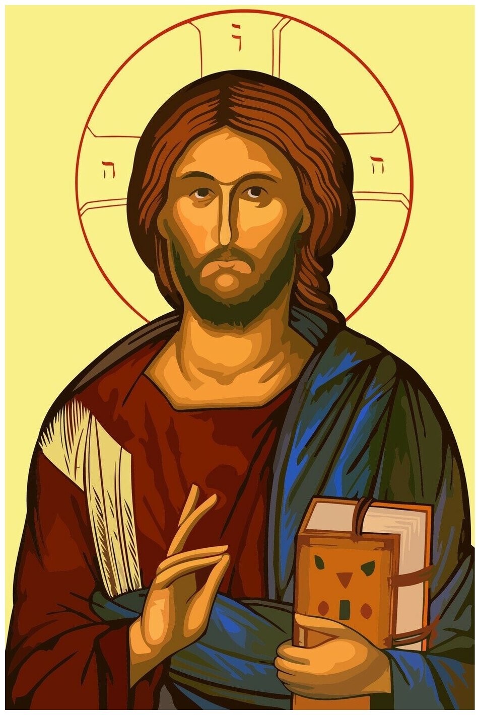 Картина по номерам на холсте Икона с образом Иисуса Христа - 1708 40X60