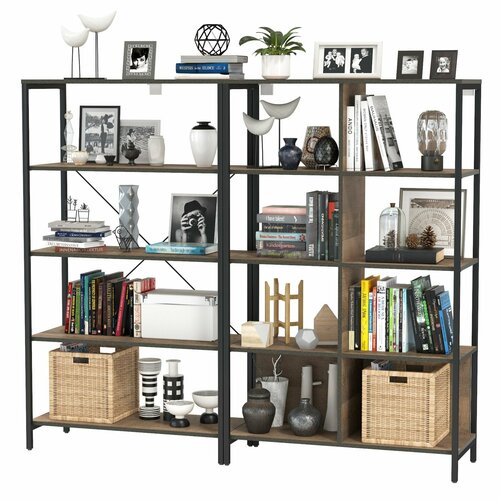 Открытый стеллаж с полками и стеллаж Трувор 13.151.02, цвет дуб гранж песочный/интра, ШхГхВ 172,8х37х146 см, универсальная сборка