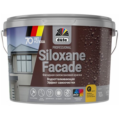 Краска силоксановая Dufa Professional Siloxane Facade глубокоматовая белый 10 л