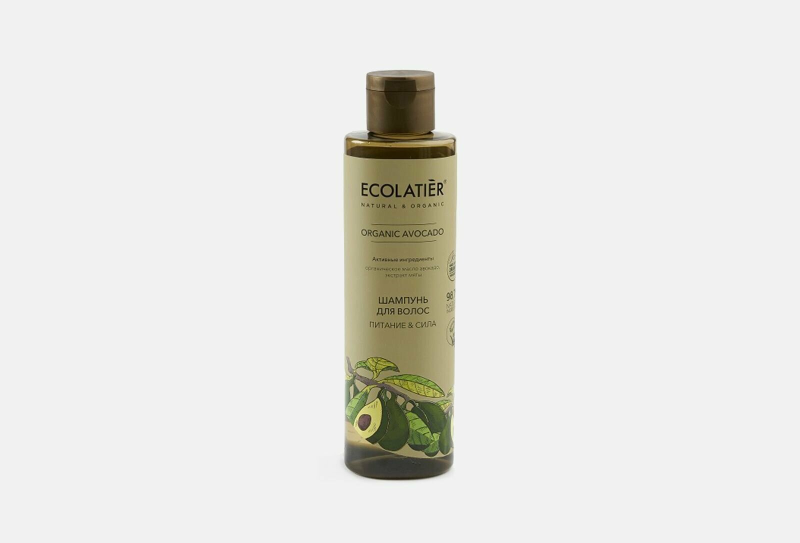 Шампунь для волос питание & сила ecolatier organic avocado