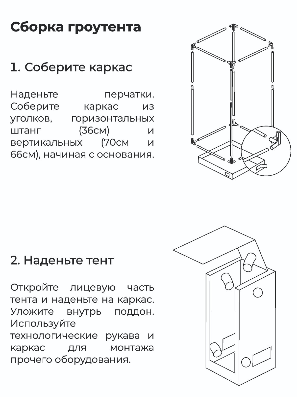 Гроубокс (growbox) Magic Box 40 (40*40*140 см), гроутент для растений - фотография № 17