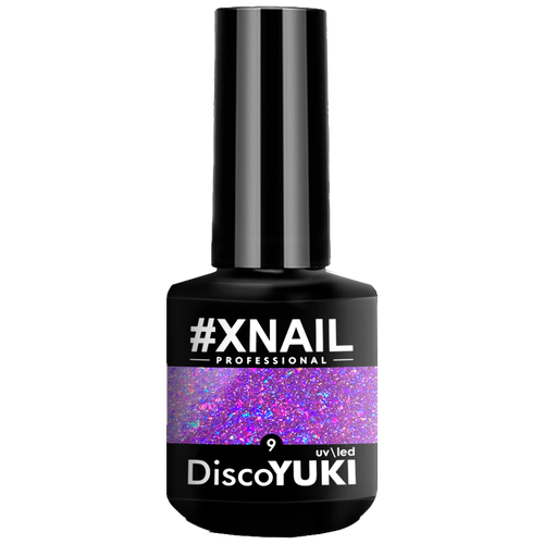 Светоотражающий гель лак XNAIL DISCO YUKI с хлопьями юки, 15 мл, №09