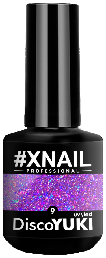 Светоотражающий гель лак XNAIL DISCO YUKI с хлопьями юки, 15 мл, №09