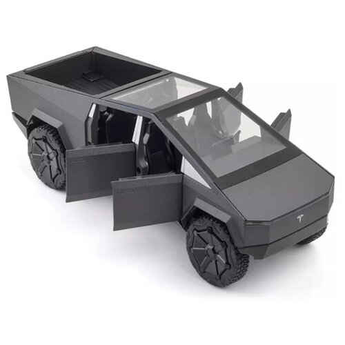 Металлическая коллекционная модель Tesla Cybertruck Pickup свет звук 24 см. 1:24 (Цвет: Фисташковый)