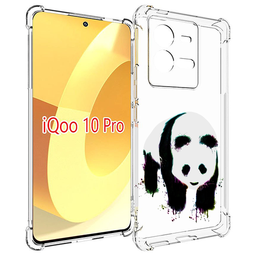 Чехол MyPads панда в акварели для Vivo iQOO 10 Pro задняя-панель-накладка-бампер