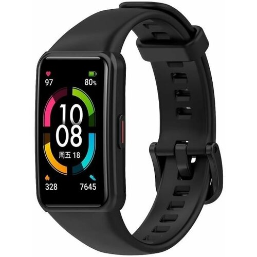 для honor band 6 arg b19 lcd дисплей сенсорная панель дигитайзер для honor band 6 arg b19 amoled дисплей Ремешок для Honor Band 6 (ARG-B39) силиконовый <черный>